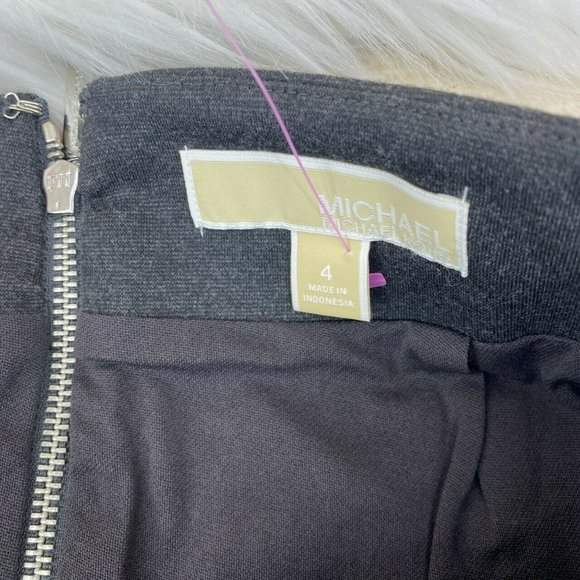 Michael Kors Zip Back Pencil Skirt Size 4 Charcoal - Picture 3 of 6